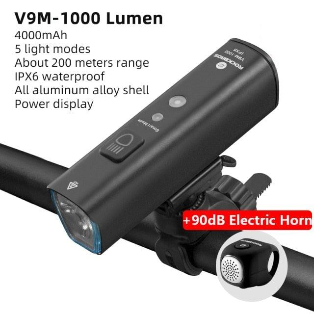 Juego de luces LED para bicicleta recargables por USB - 1000LM a prueba de agua