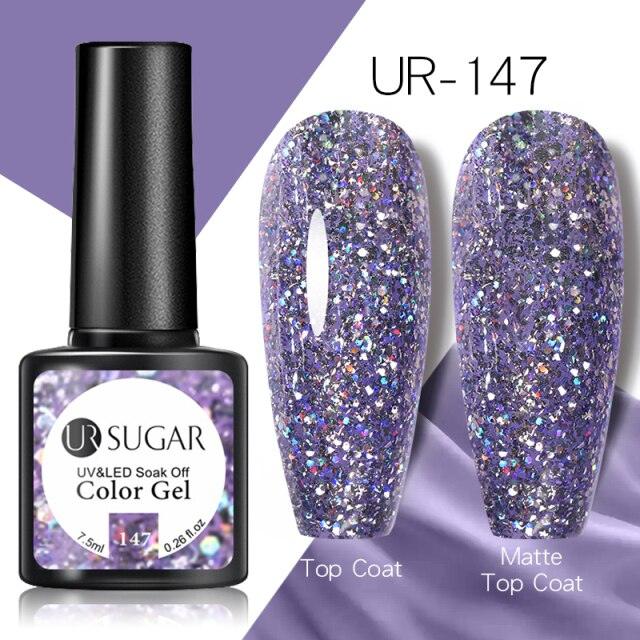 Esmalte de Uñas Gel Elegante Plateado Púrpura - 7.5ml