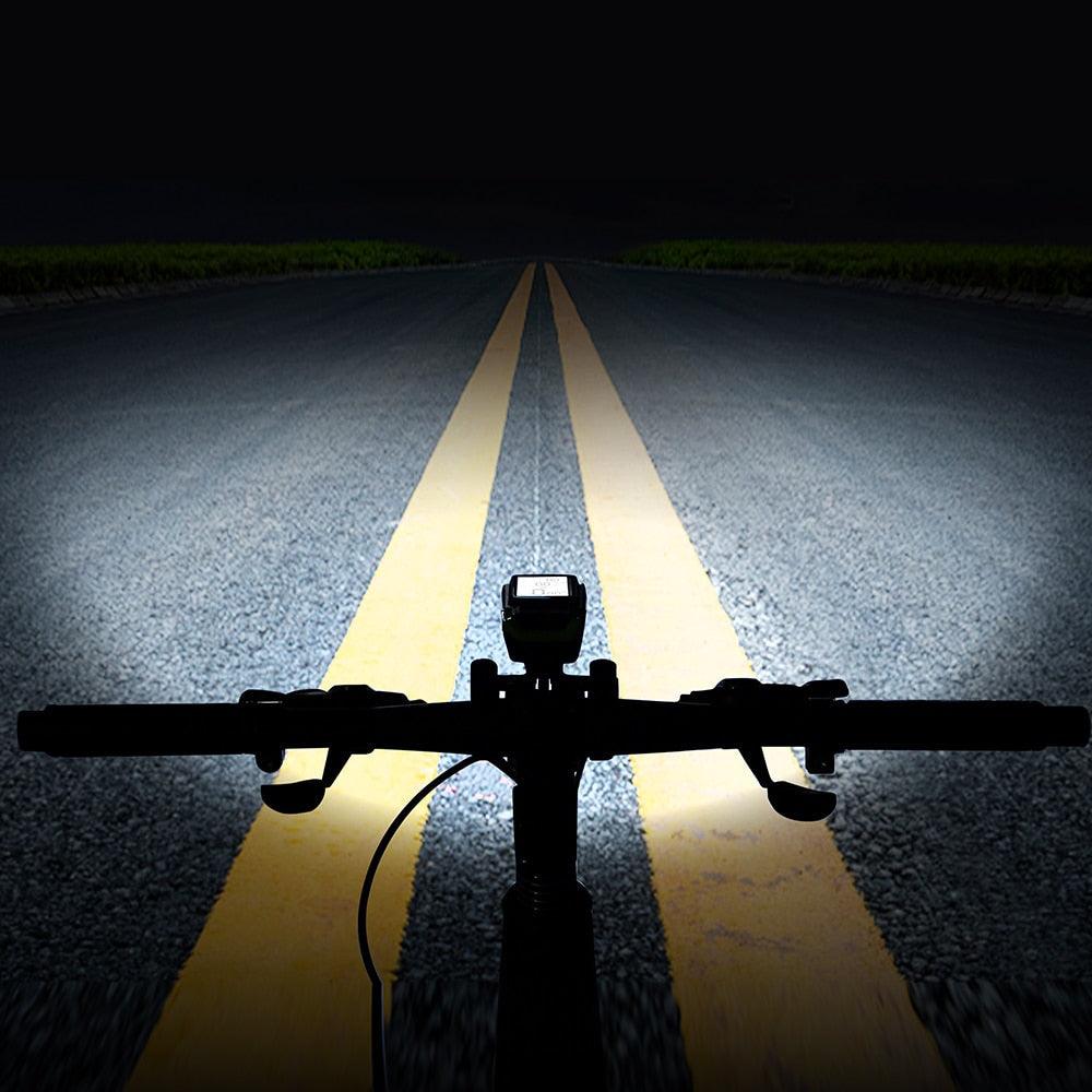 Lumière LED de vélo rechargeable USB 4000mAh et ordinateur avec klaxon