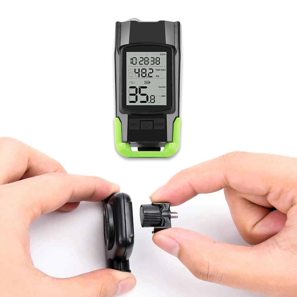 Lumière LED de vélo rechargeable USB 4000mAh et ordinateur avec klaxon