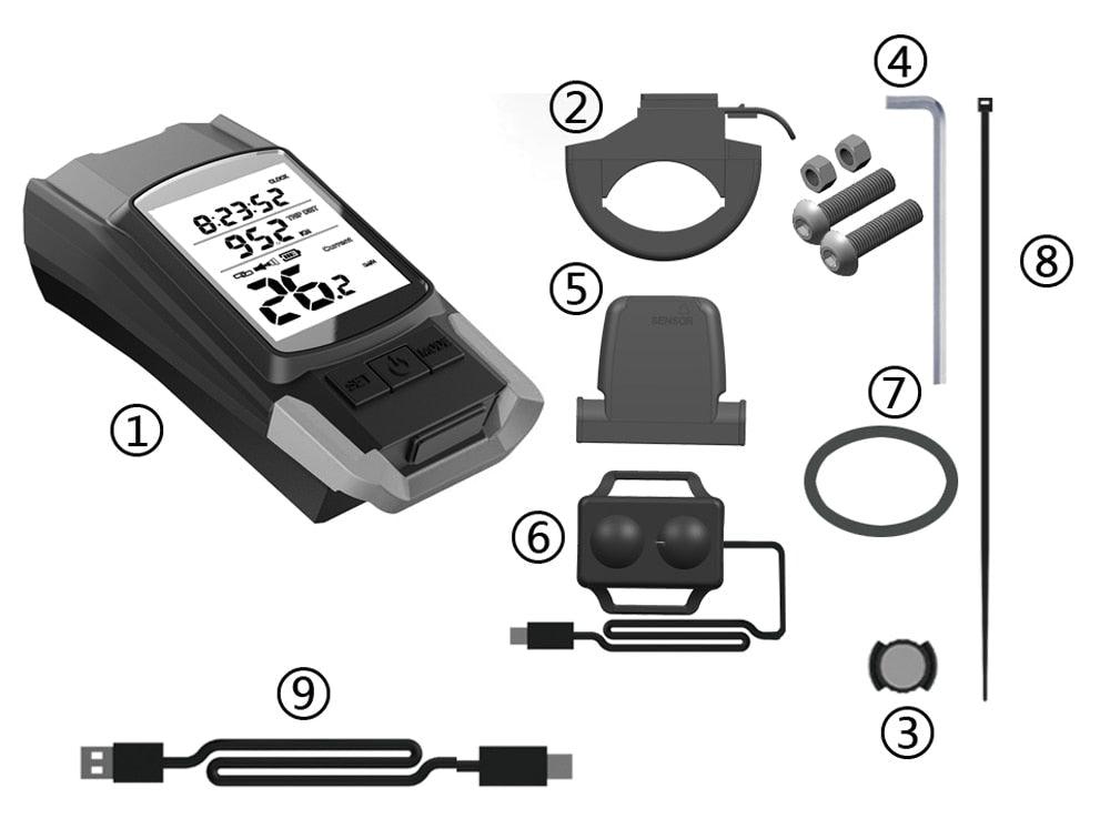 Lumière LED de vélo rechargeable USB 4000mAh et ordinateur avec klaxon