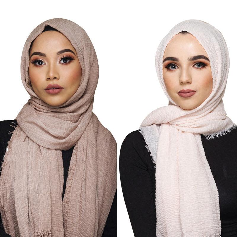 Lightweight Solid Scarf - Premium Cotton Linen Wrap for Women