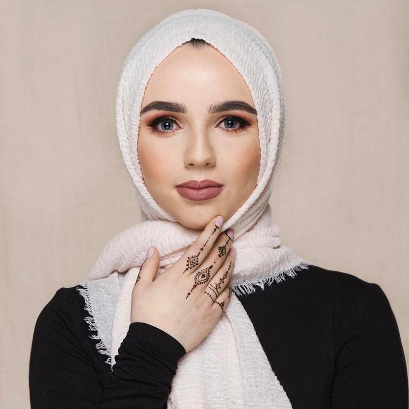 Lightweight Solid Scarf - Premium Cotton Linen Wrap for Women