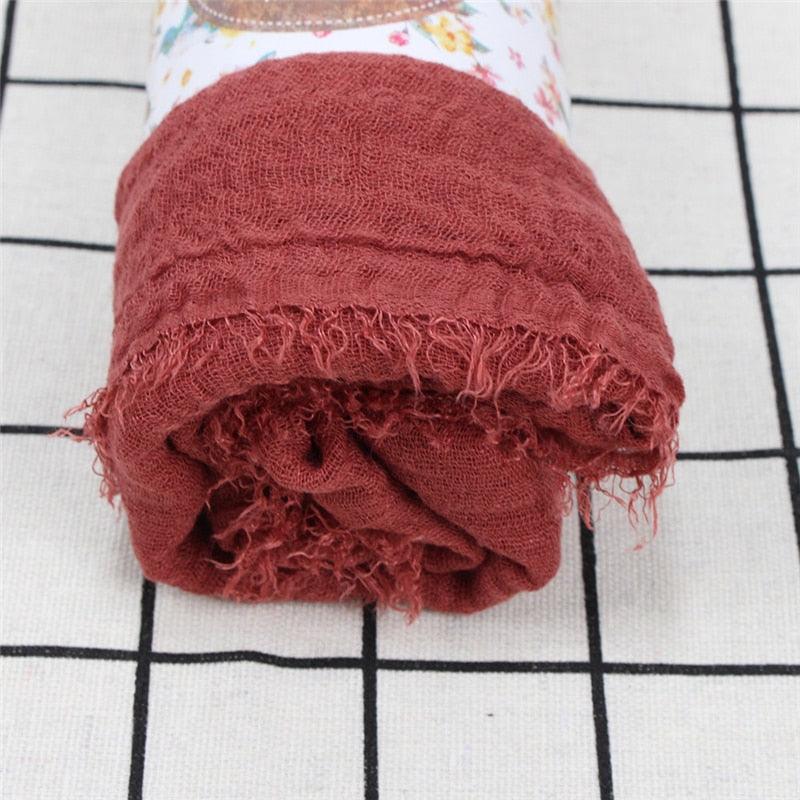 Lightweight Solid Scarf - Premium Cotton Linen Wrap for Women