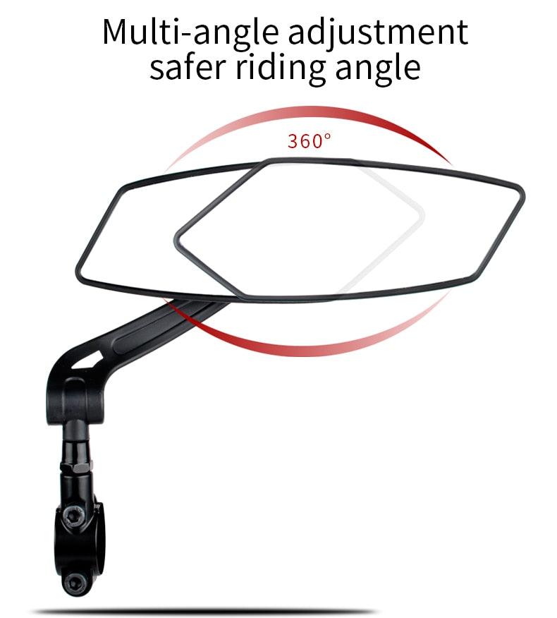 Adjustable Bicycle Handlebar Rear View Mirror for Safe Cycling