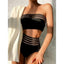 Ensemble de bikini noir taille haute de luxe pour femmes