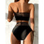 Ensemble de bikini noir taille haute de luxe pour femmes