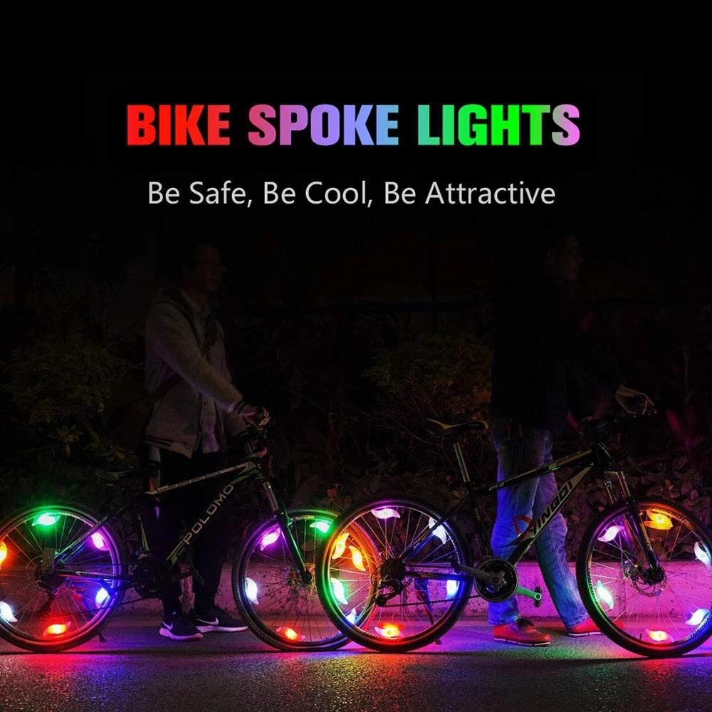Lumières de rayon de vélo premium - Décoration de sécurité LED brillante