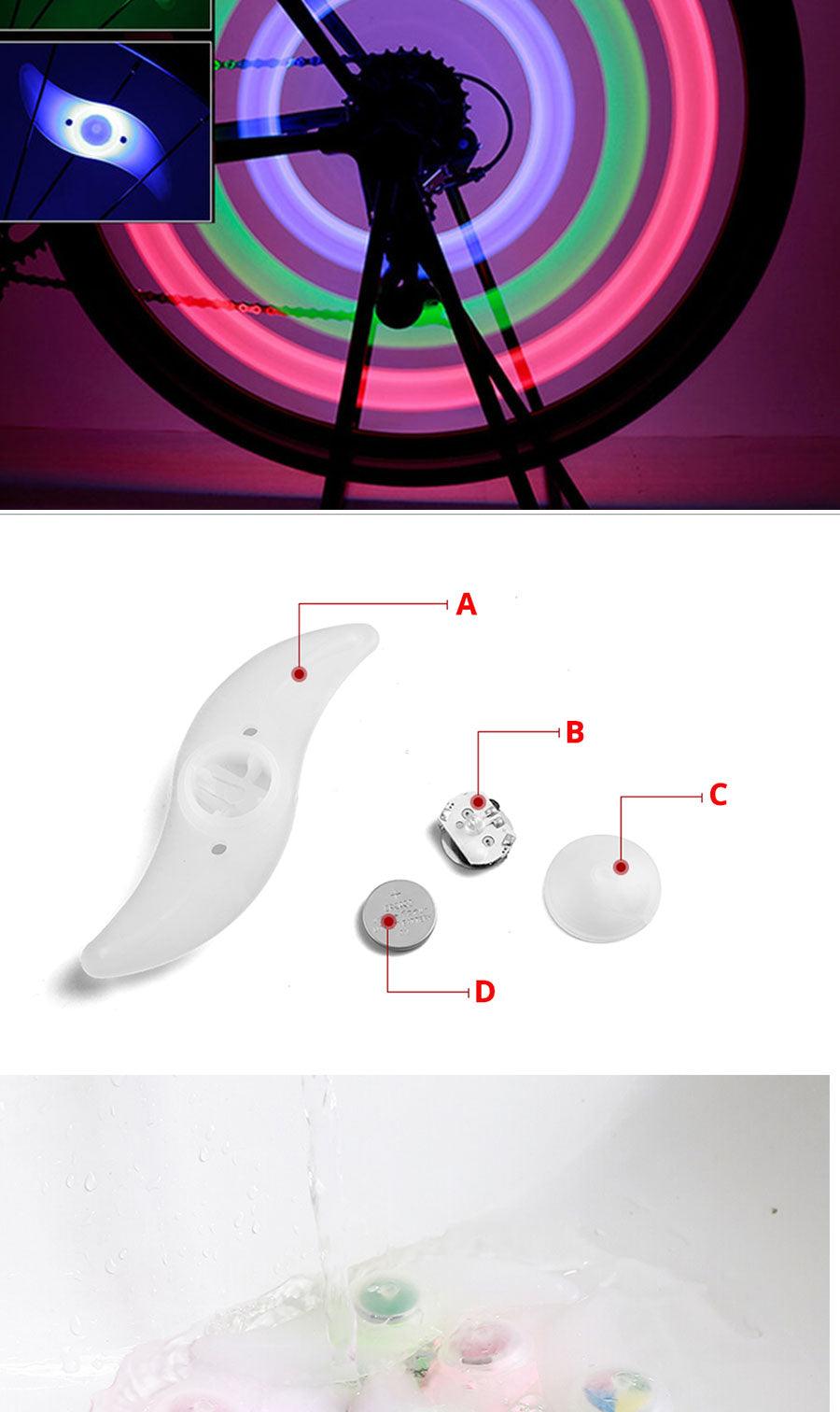 Lumières de rayon de vélo premium - Décoration de sécurité LED brillante
