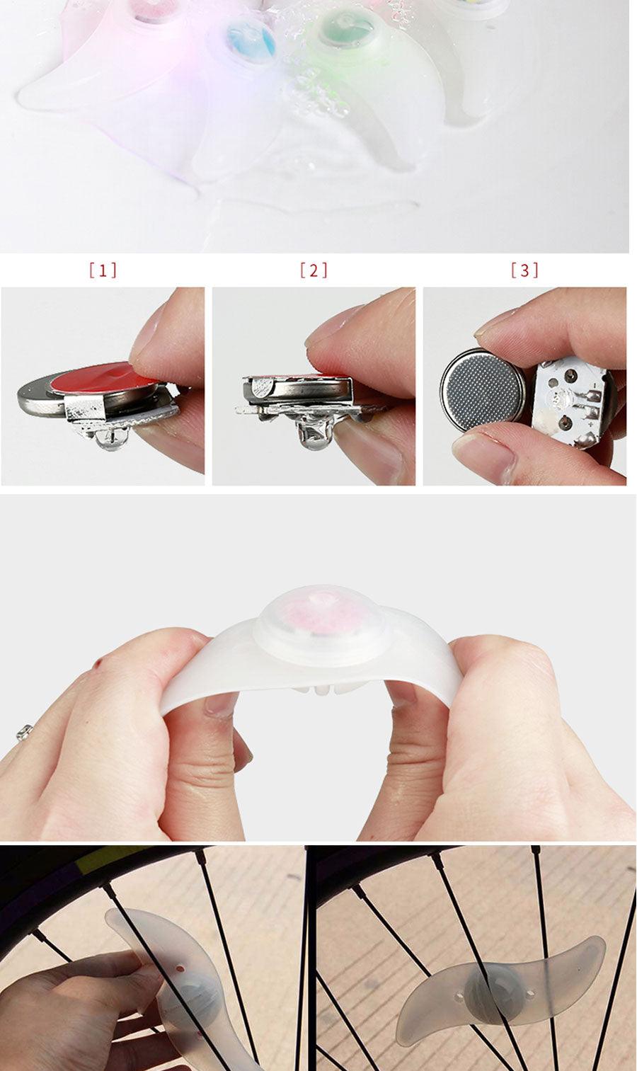 Lumières de rayon de vélo premium - Décoration de sécurité LED brillante