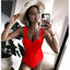 Elegant Black One-Piece Swimsuit with Ruffles