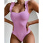 Elegant Black One-Piece Swimsuit with Ruffles