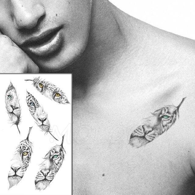 Calcomanías de Tatuajes Temporales de Plumas y Diente de León Impermeables de Lujo