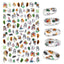 Calcomanías de Uñas 3D - Diseño de Hojas, Mariposas y Corazones