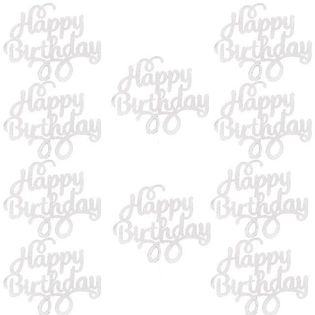 Ensemble de 10 pièces de décorations de gâteau d'anniversaire scintillantes