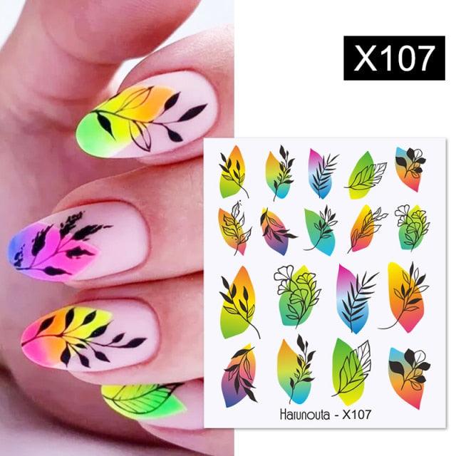 Spring Green Theme Water Decal Stickers for Nail Art