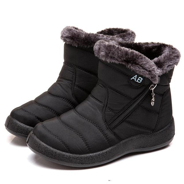 Stylish Women's Waterproof Winter Boots - Lightweight Ankle Design with Fur Lining - Korvel