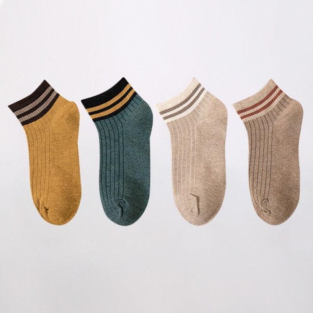4 Pares de Calcetines Sin Mostrar con Bordado de Corazón para Mujeres