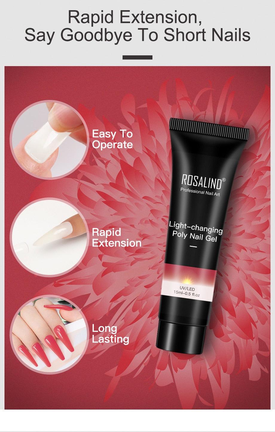 Gel de extensión de uñas UV premium - 15ml esmalte con brillo