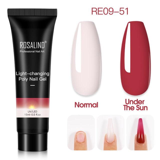 Gel de extensión de uñas UV premium - 15ml esmalte con brillo