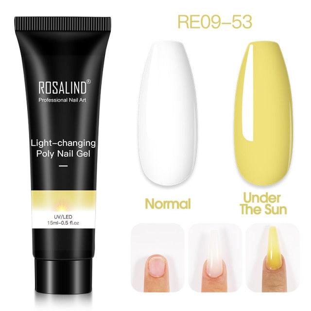 Gel de extensión de uñas UV premium - 15ml esmalte con brillo