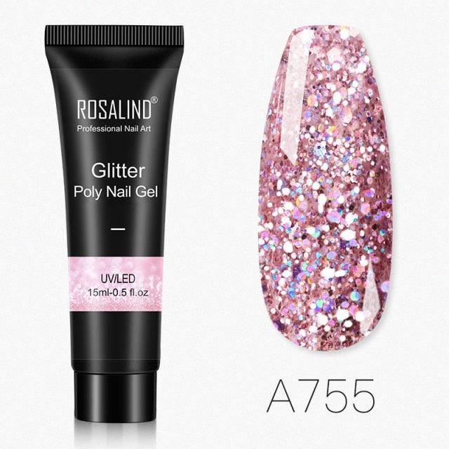 Gel de extensión de uñas UV premium - 15ml esmalte con brillo