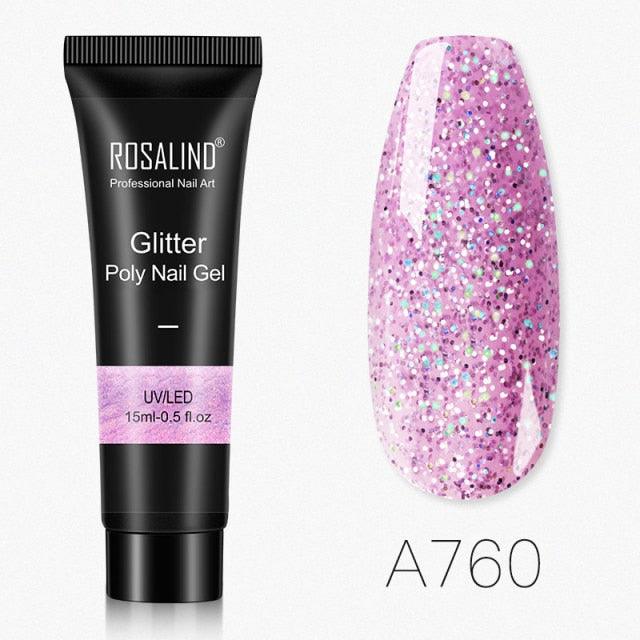 Gel de extensión de uñas UV premium - 15ml esmalte con brillo