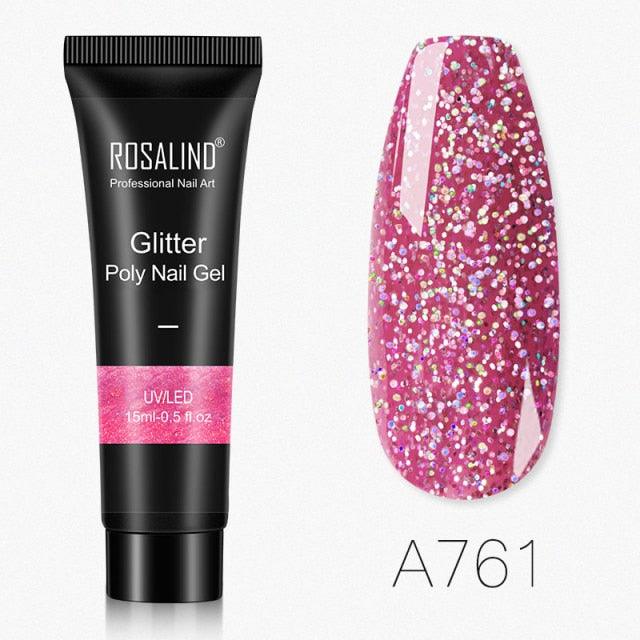 Gel de extensión de uñas UV premium - 15ml esmalte con brillo