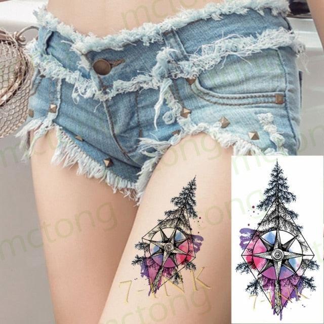 Elegante Calcomanía de Tatuaje Temporal Impermeable de Mariposa 3D