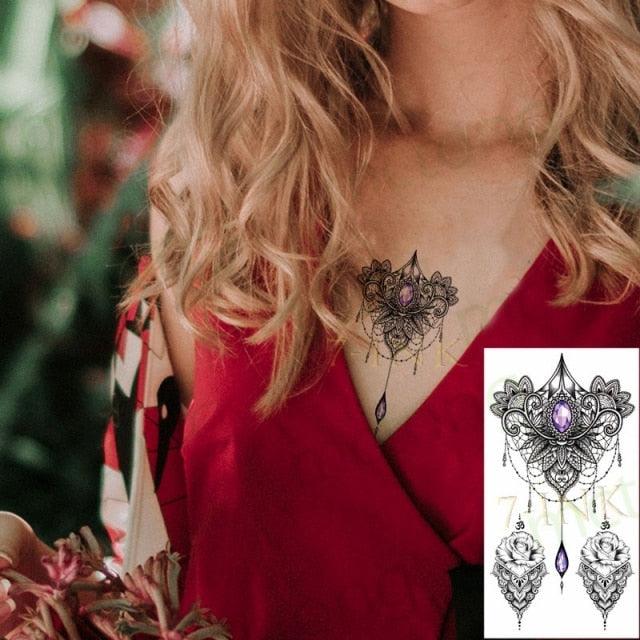 Elegante Calcomanía de Tatuaje Temporal Impermeable de Mariposa 3D