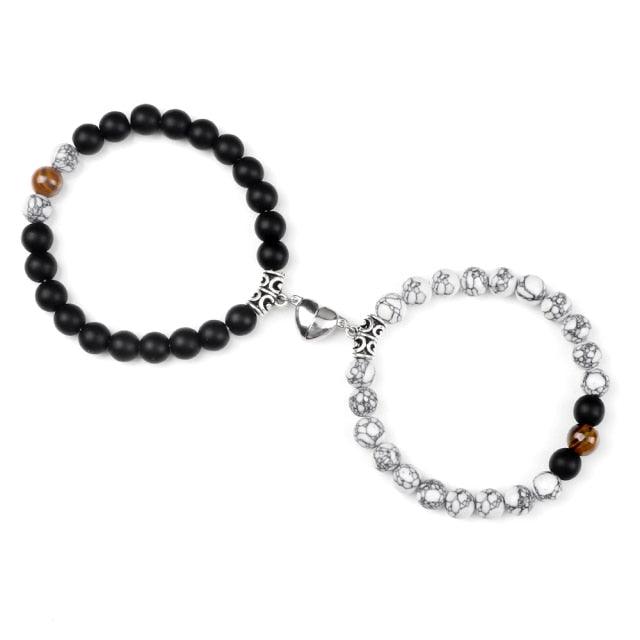 Ensemble de Bracelets Magnétiques en Forme de Cœur pour Couples