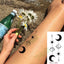 Elegant Waterproof Temporary Tattoos - Sun, Moon & Heart Designs