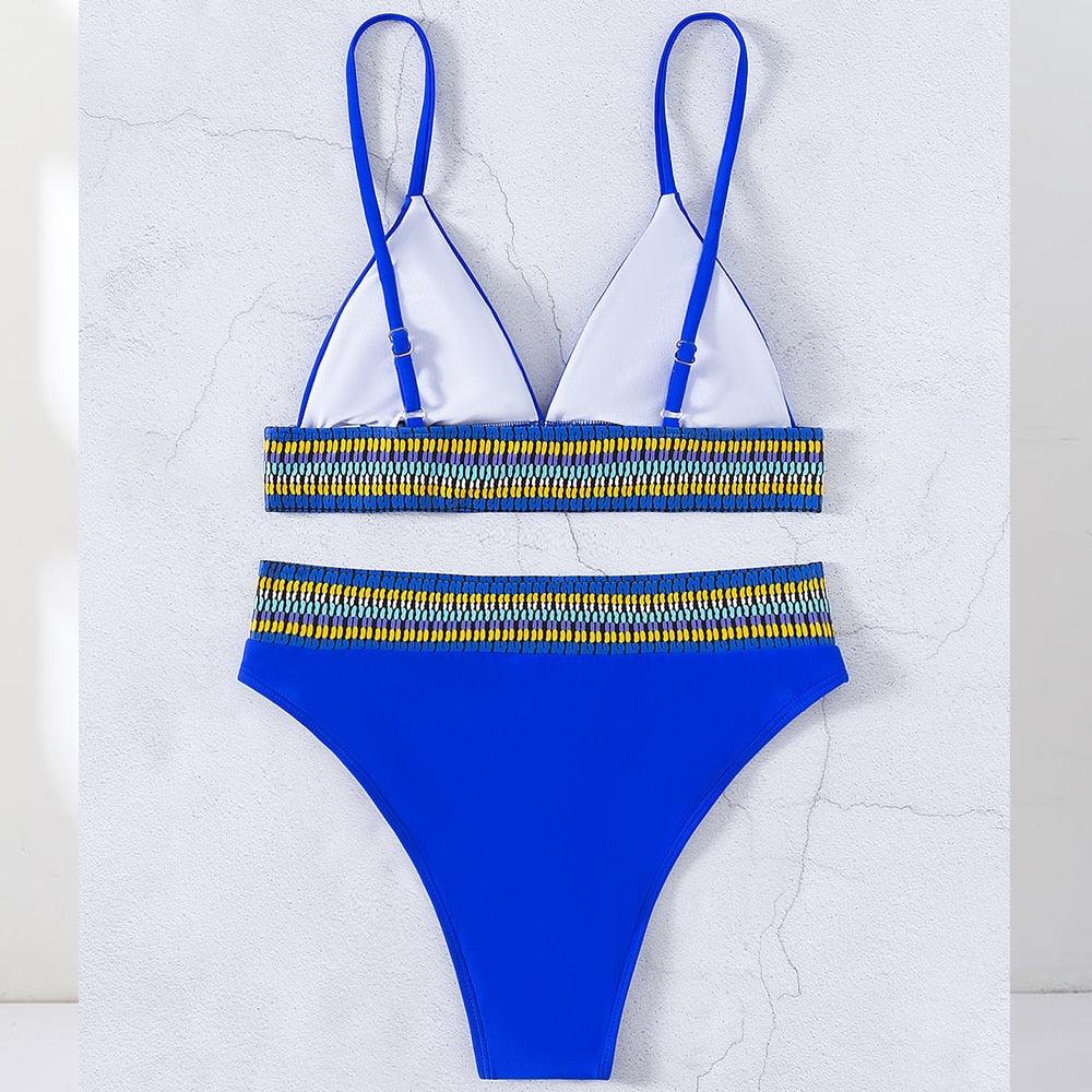 Ribbed High Waist Bikini Set for Women