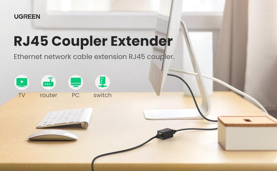 Acoplador de Red RJ45 Elegante para Extensión de Ethernet