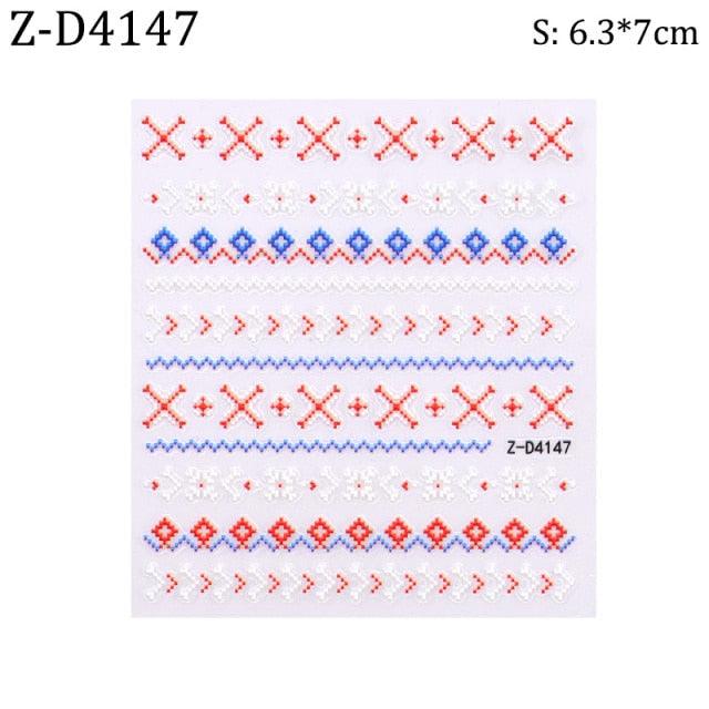 Ensemble de Stickers Ongles 5D - Designs Hivernaux Charmants