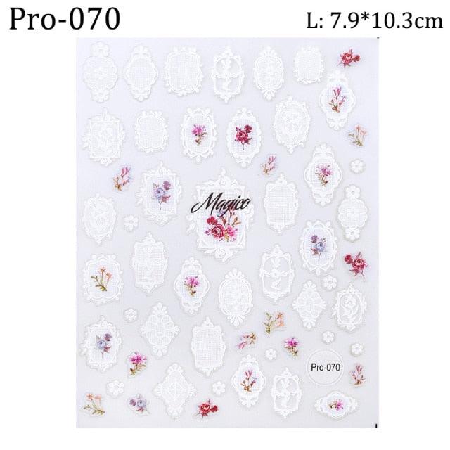 Ensemble de Stickers Ongles 5D - Designs Hivernaux Charmants