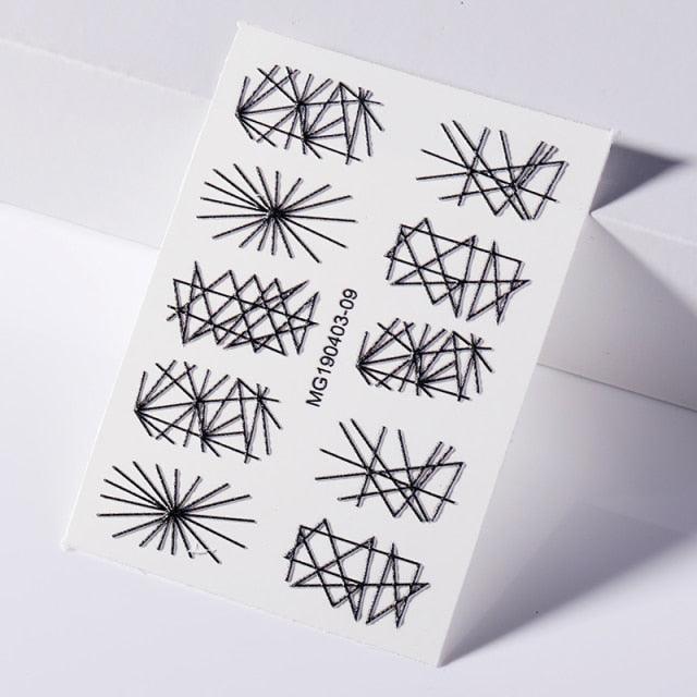 Elegant White Embossed Flower Lace Nail Art Stickers