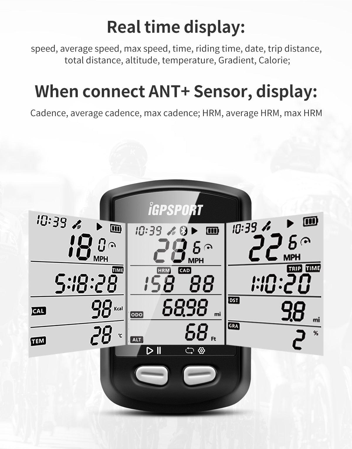Ordinateur de vélo GPS sans fil premium - Conception étanche