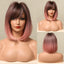 Perruque synthétique blonde ombrée bob pour femmes - Résistante à la chaleur