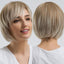 Perruque synthétique blonde ombrée bob pour femmes - Résistante à la chaleur