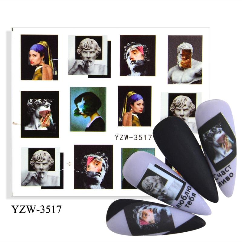 Elegantes Stickers de Uñas 3D con Decal de Agua