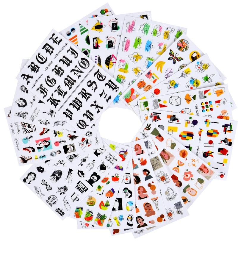 Elegantes Stickers de Uñas 3D con Decal de Agua