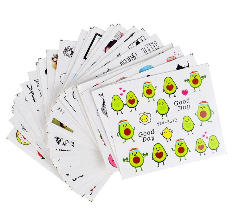 Elegantes Stickers de Uñas 3D con Decal de Agua