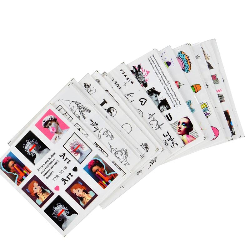 Elegantes Stickers de Uñas 3D con Decal de Agua