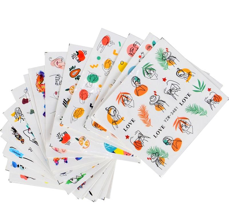 Elegantes Stickers de Uñas 3D con Decal de Agua