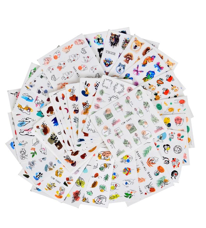 Elegantes Stickers de Uñas 3D con Decal de Agua