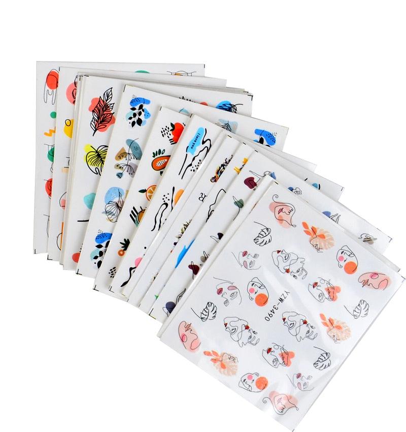 Elegantes Stickers de Uñas 3D con Decal de Agua