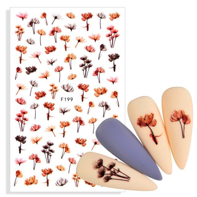 Elegantes Stickers de Uñas 3D con Decal de Agua