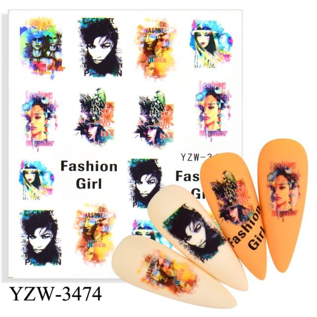 Elegantes Stickers de Uñas 3D con Decal de Agua