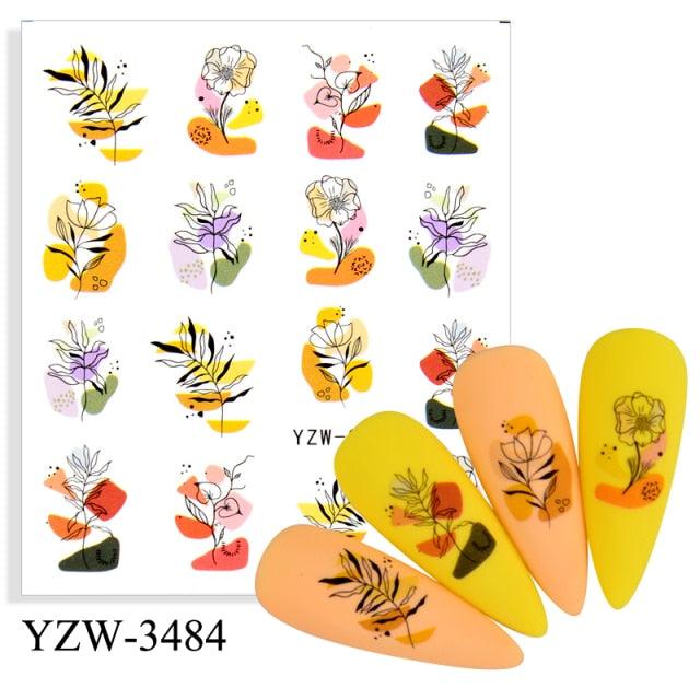 Elegantes Stickers de Uñas 3D con Decal de Agua